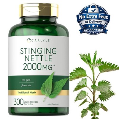 Extracto de Hoja de Ortiga 2000mg 300 Cápsulas Urtica dioica 300 Porciones
