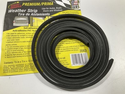 Magic Mounts 3563 Premium Self-adhesive PVC Weatherstrip Seal 3/8'' X 3/16'' 10 FT