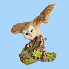 Ceramic Barn Owl Figurine w/ Crystals #6112 M...