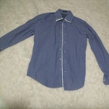 Oxford 100 Cotton Slim Fit Mens Shirt Blue Check