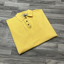 Tommy Bahama Mens Size Medium Silk Cotton Polo Shirt Yellow Golf Short Sleeve