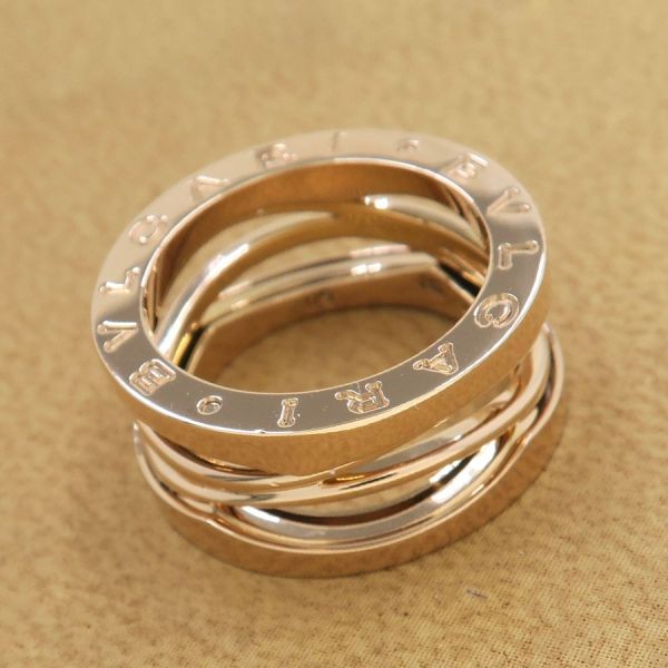 BVLGARI B zero1 3 Legend Band Ring size US5.25 EU50 18k Rose Gold Auth #3209