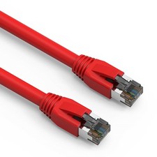 5 Pack of 5Ft CAT8 S/FTP Ethernet Network Cable Red 24AWG