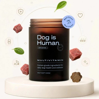Dog is Human Daily Multivitamin (Beef) - Vet-made, Vermont Soft Chews Exp