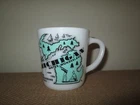 Vintage MICHIGAN Water Wonderland + State Seal White Milk Glass Coffee Cup Mug
