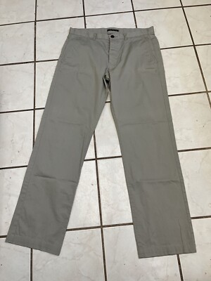 THEORY Men's NEW! Khaki LEON BALANCE Button Fly Cotton Straight Leg Pants Sz 32