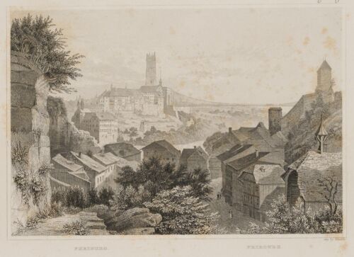 H. WINKLES (1801-1860), Freiburg im Üechtland, Fribourg, um 1840, Sst. Historism