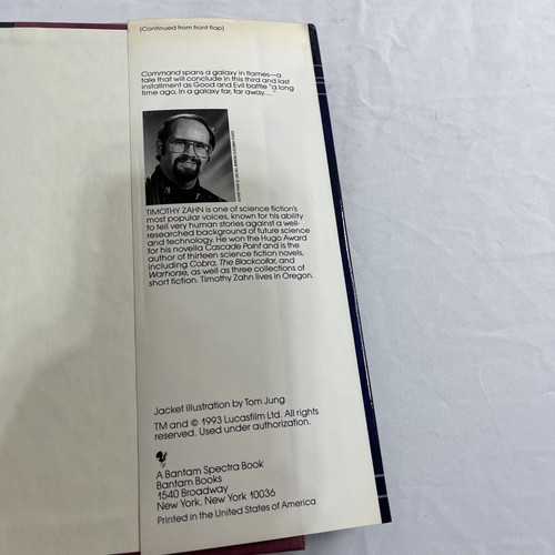 Star Wars The Last Command Timothy Zahn 1993 1st Edition 1st Printing Hardcover - Picture 9 of 9