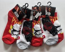 5 PAIRS Star Wars Boys no show SOCKS SIZE 6-8 LL73