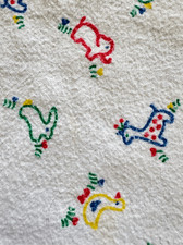 Vintage baby blanket unisex swaddle burp cloth fabric material animal duckling p