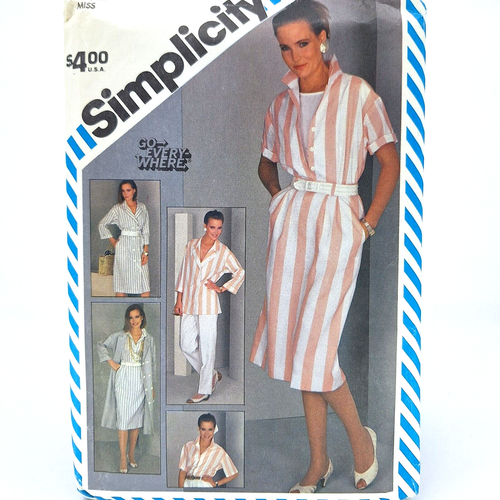 Simplicity 6273 Größe 12 Misses' Hose schmaler Rock zweireihig Mantelkleid  - Bild 1 von 6