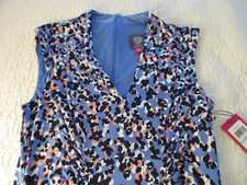 NWT!! Vince Camuto Blue Pink White Black Design Sleeveless Knit Dress Size 6