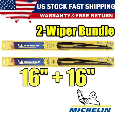 For Set 2 Wipers 16''+16'' Michelin Wiper Blades 90-94 - 32-160/160 Matched
