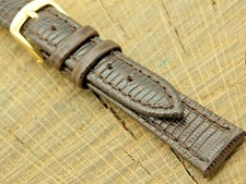 Hadley Roma NOS Vintage Lizard Grain Watch Band w Gold Tone Buckle 14mm Unused