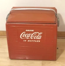 Vintage 1950’s Metal Cavalier Coca-Cola Cooler Red Advertisement