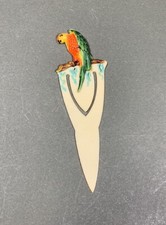 Antique Celluloid Plastic Bookmark Die Cut Parrot Bird 1920s Art Deco