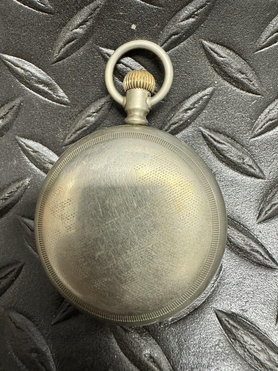 ELGIN POCKET WATCH 17 Jewels 1910 18s Silverode Does Not Run Needs