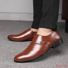 Mens Summer Breathable Holes Business Office Wedding Point toe shoes Oxfords