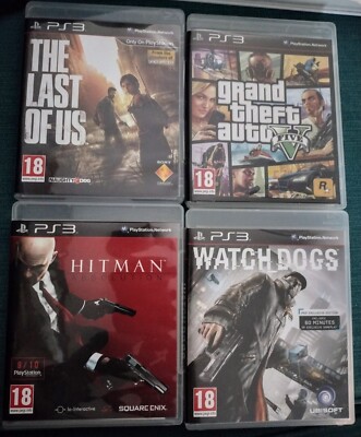 PS3 Spiele Konvolut GTA 5, The Last Of Us, Hitman und Watchdogs, Top Zustand 