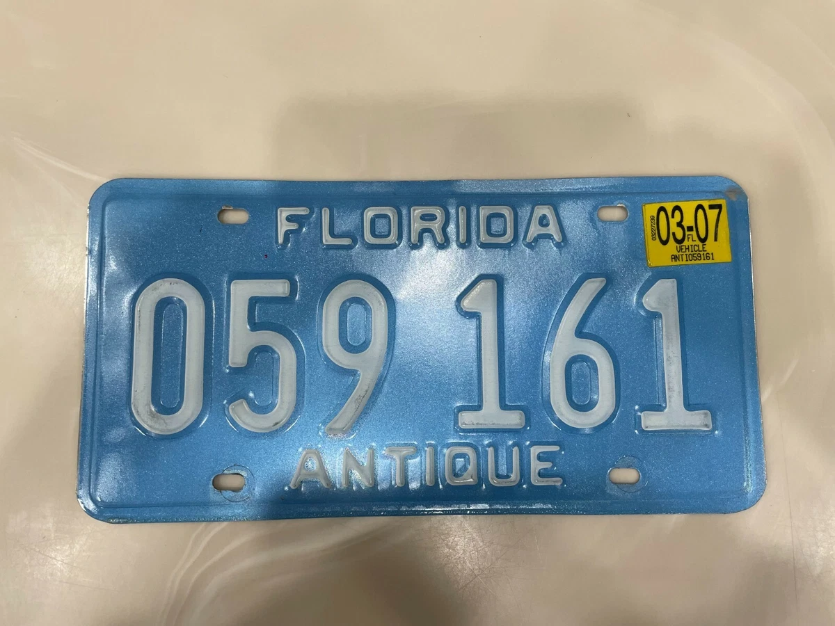 Blue and white license plate online