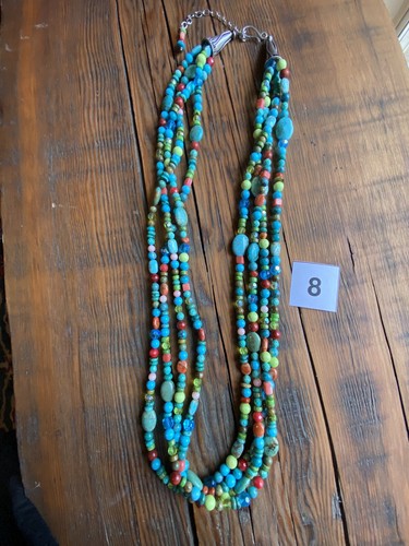 Rocki Gorman Glitter Rocks Long Turquoise Multi-Stone Beaded Necklace ...