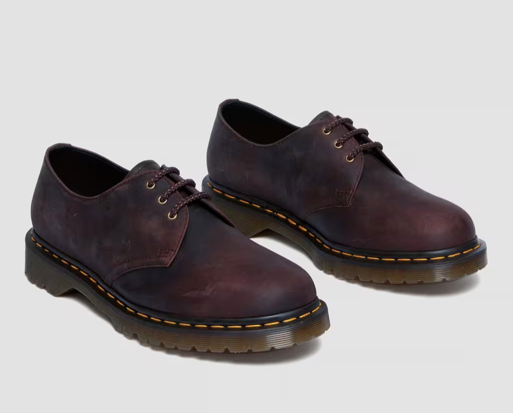 DR MARTENS 1461 3 EYE SHOE UK SIZE 7 EU 41 BROWN WAXED GRAIN DMS