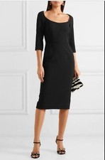 NWT Dolce & Gabbana Black Plunge Scoop Neck Wiggle Dress Size 38 IT/ 2 US