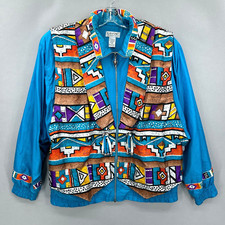 Vintage 90s Lavon Jacket Womens Windbreaker Large Southwestern Aztec Western Vtg