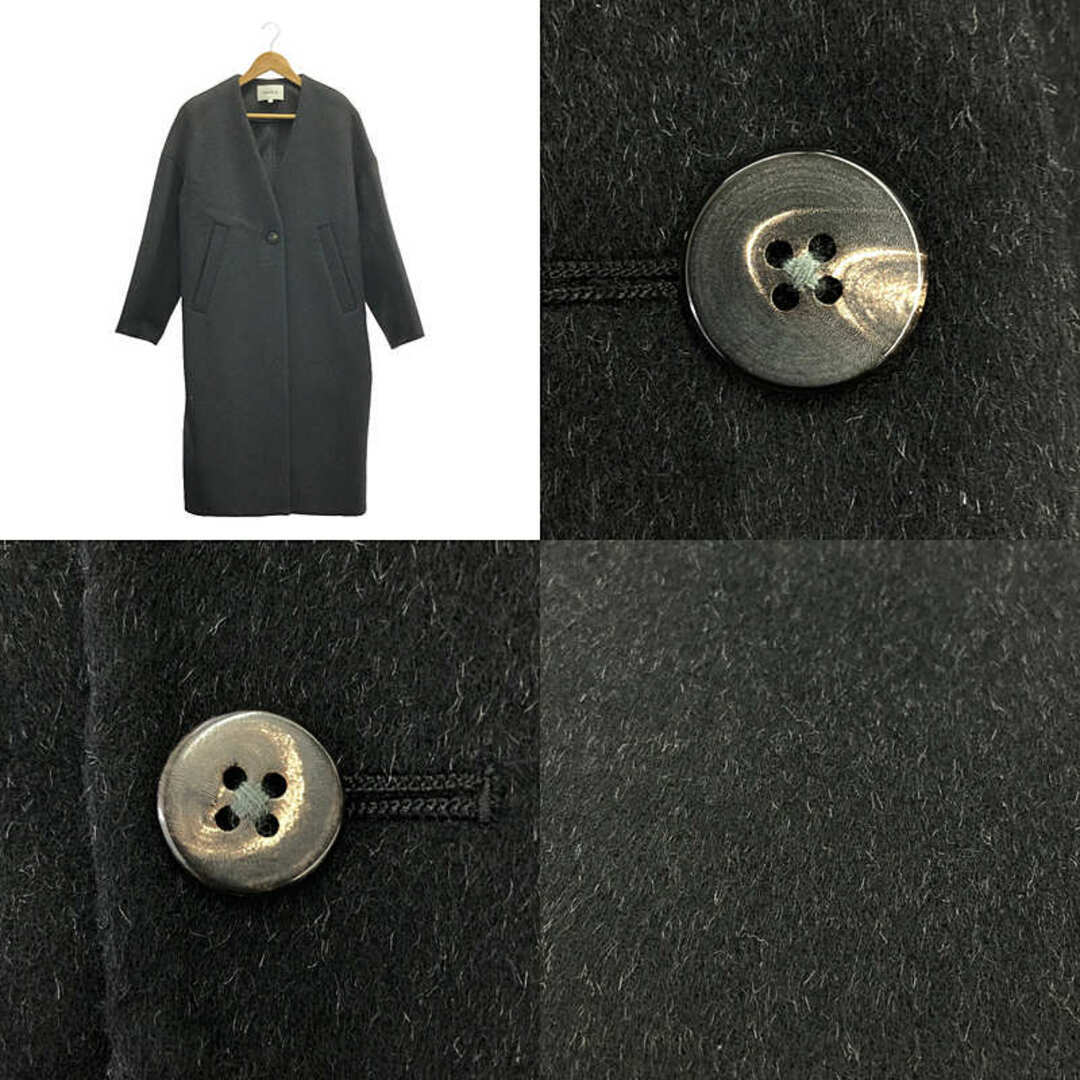 ENFOLD 2022 AW NO-COLLAR COAT Collarless Overlong 36 Black ENFOLD 2022 AW NO-COLLAR COAT Collarless Overlong 36 Black