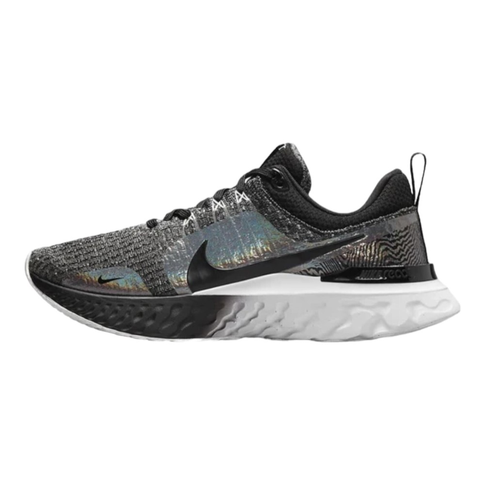 Nike React Infinity Run Flyknit 3 Size 7.5 Black Zebra Iridescent Women