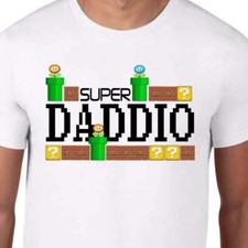 Super Daddio Dad T-Shirt Step Dad Super Mario Bros Video Game Father's Day Gift