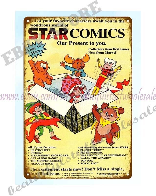 1984 Star Comics Babies vintage metal tin sign for home decor