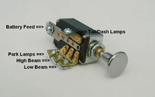 Headlight Dimmer Switch 4 Position with Chrome Knob hot rod rat 32 34 29 Dodge