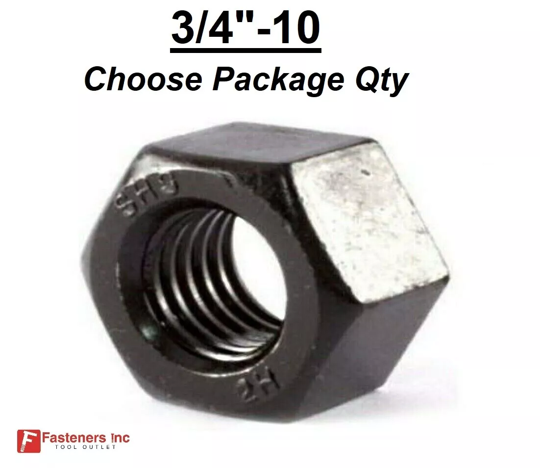 3/4-10 A563 Plain Steel Structural Heavy Hex Nuts Grade A 3/4-10