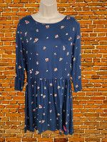 BNWT WOMENS SUPERDRY XLARGE NAVY FLORAL CASUAL LONG SLEEVE SWING MINI DRESS XL