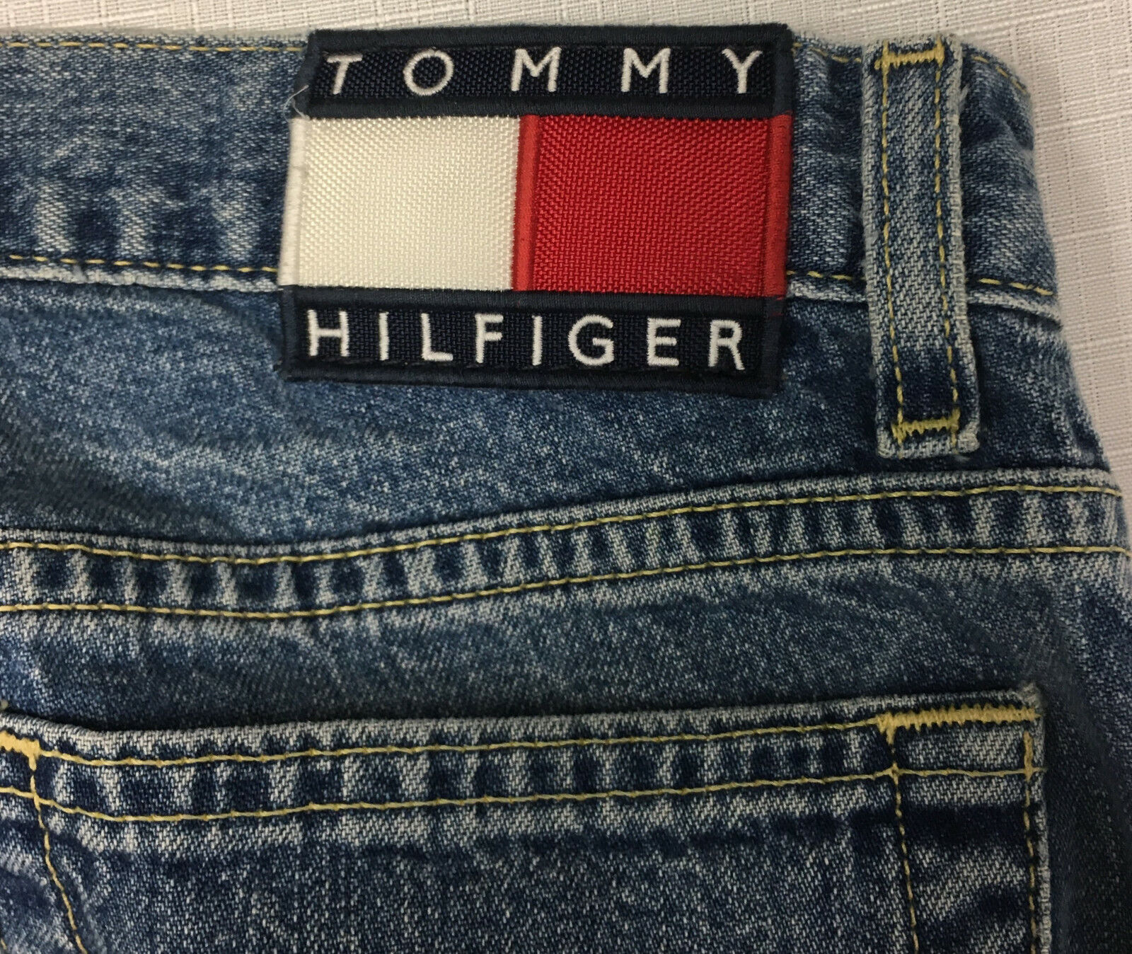 Tommy Hilfiger Jeans 1/30 Blue Logo Patch on Back | eBay