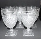 8 Anchor Hocking Miss America Depression Glass WATER GOBLETS Stunning