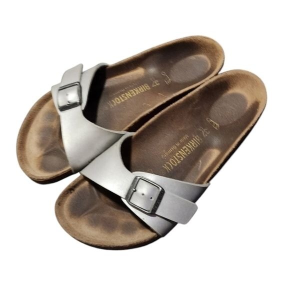 【新品未使用】BIRKENSTOCK Madrid BS Silver 37 Madrid Synthetics Washed Metallic Silver | BIRKENSTOCK