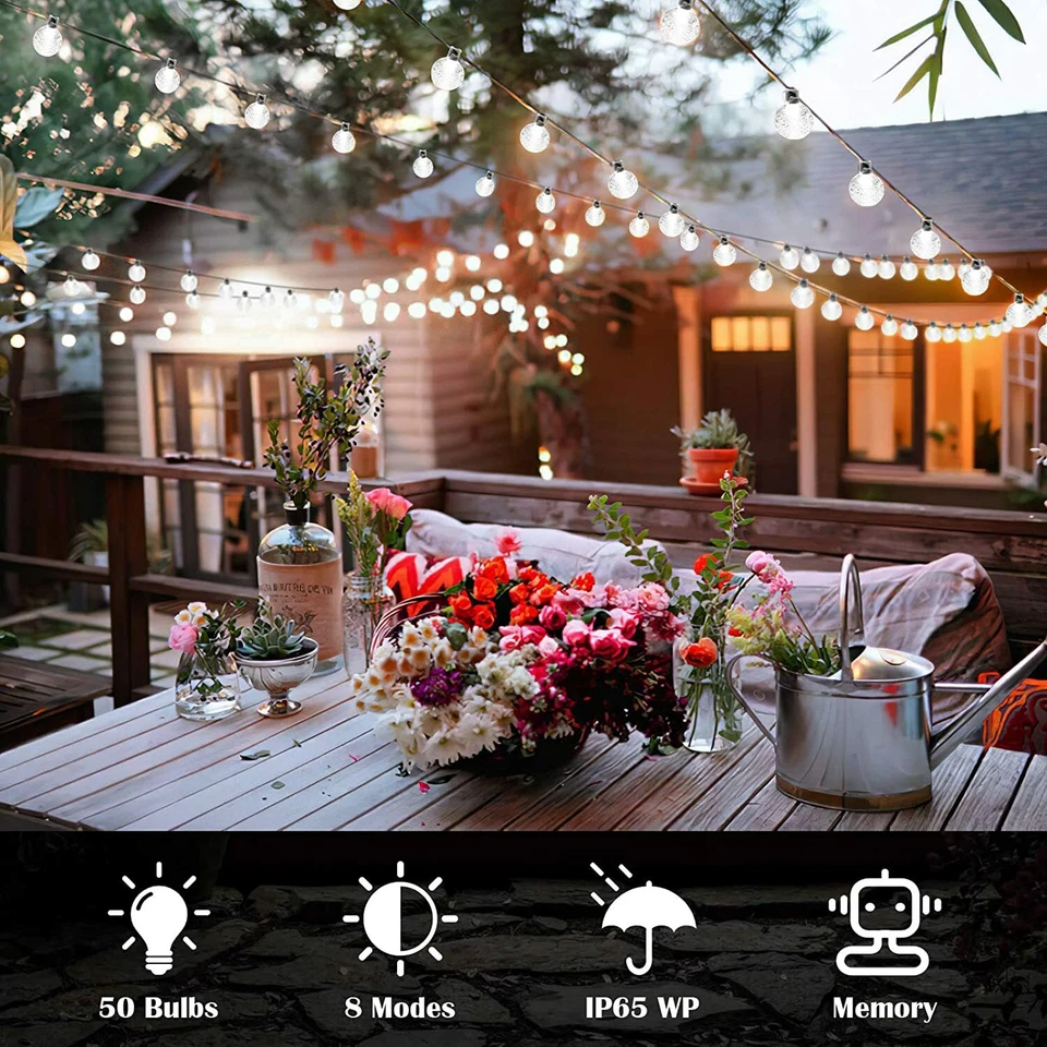 50 LED Solar String Lights Patio Party Yard Garden Wedding Waterproof Outdoor - Image 3 of 4