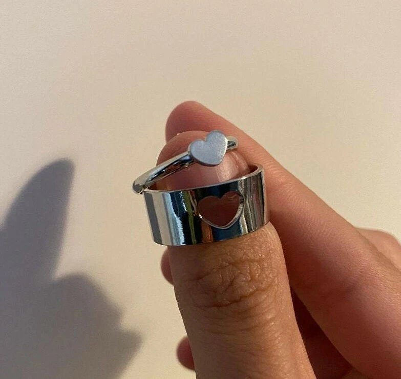 Matching couple rings cut on sale out