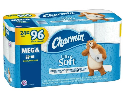 Lot De 3 Rouleaux De Voyage Charmin To Go – Papier Toilette Compact 55 Feuilles, Vintage NOS