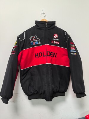 Unisex Adult Holden Jacket Black Ebroidered Cotton Padded F 1 Racing Jacket