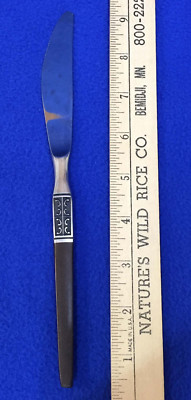 Dinner Knife Ecko Eterna Wood Handle La Joya Stainless Steel Blade Vintage 9'' 