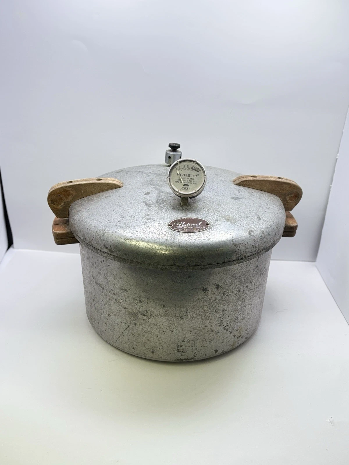 Vintage National Pressure Cooker Canner No. 7 Wooden Handle UNTESTED AS IS PARTS