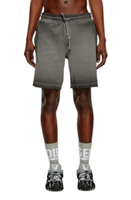 DIESEL P-Stalt-Waf Herren Shorts M grau verwaschener Look Piqué Waffelstrick Baumwolle *