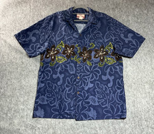 RJC Hawaiian Shirt Mens XL Blue Tropical Aloha Camp Beach Tiki Cruise Resort