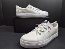SPERRY TOPSIDER GIRLS CREST VIBE WHITE LEATHER KIDS 4.5 STK163048 NEW OTHER
