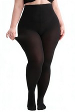 Women's Plus Size Tights Opaque Ultra-Soft Pantyhose High Waist Run Resistant...