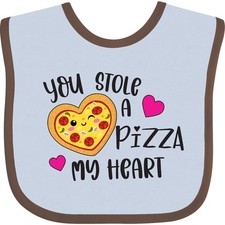 Inktastic Valentine's Day You Stole A Pizza Of My Heart Baby Bib Kids Pun Humor