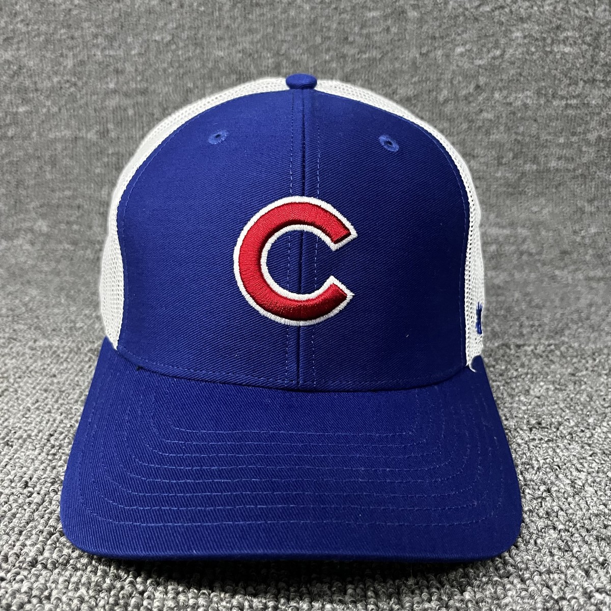 New '47 Brand Chicago Cubs Trucker Hat Royal Blue White Mesh Snapback Cap